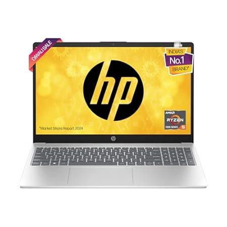 HP Laptop 15, Enhanced by AI, AMD Ryzen 5 7535HS, 15.6-inch (39.6cm), FHD, 8GB DDR5, 512GB SSD, AMD Radeon Graphics, 1080p FHD Camera w/Privacy Shutter, Backlit KB (Win 11, Silver, 1.59kg), fc1004AU